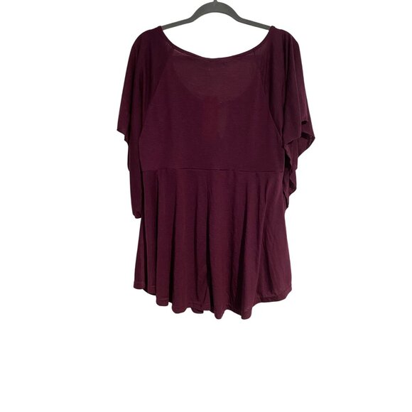 Rosegal Womens Purple Flutter Sleeve Tunic Top 1X Chain Detail Y2K Boho NEW NWT - Picture 2 of 12